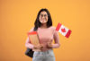 A girl with a Canadian flag